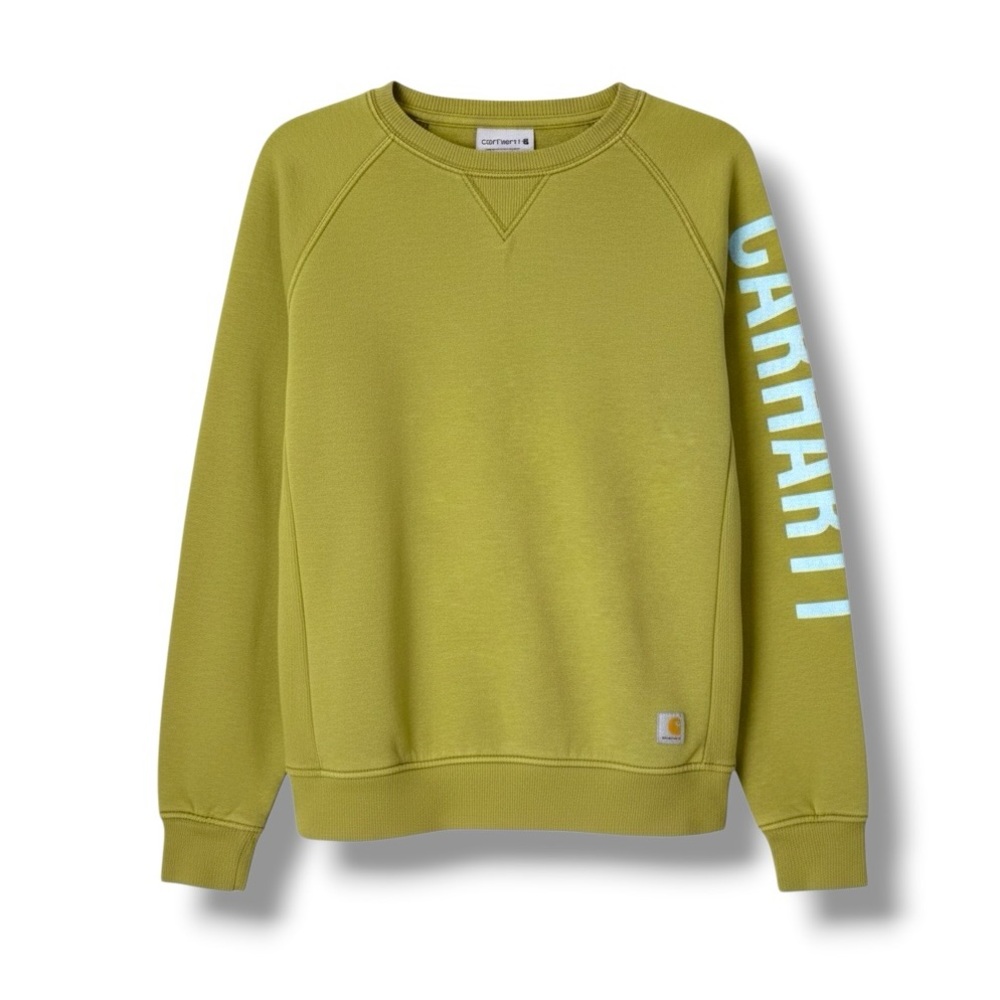 CARHARTT Sweatshirt Women's Crew Neck Long Sleeve Green Olive Heather Small